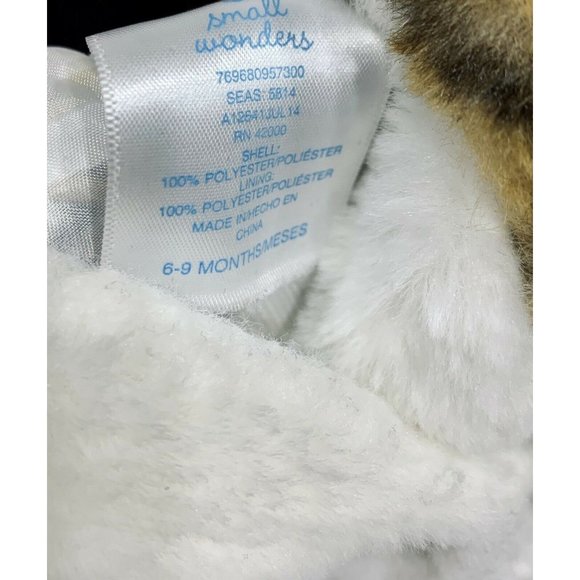 Small Wonders Vest Cheetah Print Faux Fur ￼Baby Girls 6 - 9 Months W/ Hood - Picture 4 of 4